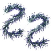 6Ft Artificial Lavender Garland, Purple Spring Summer Farmhouse Decor for Wedding, Mantle, Arch, Porch, Stair, Table, Indoor Door Home Decoration, All Year Use (2Pack)